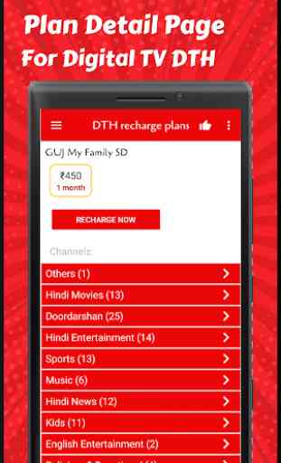 DTH Recharge plan for Digital TV channels 2