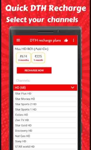 DTH Recharge plan for Digital TV channels 3