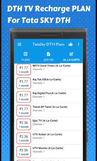 DTH Recharge plan for Tata Sky apps 1