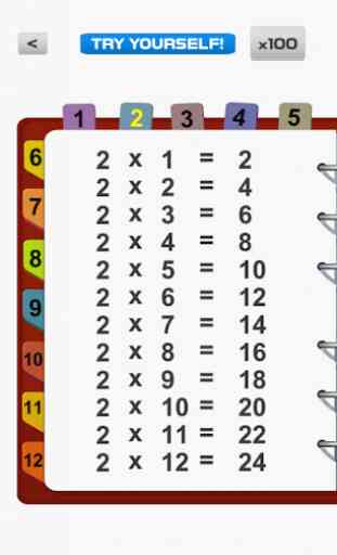 Table de multiplication à 100 - tables de maths. 1
