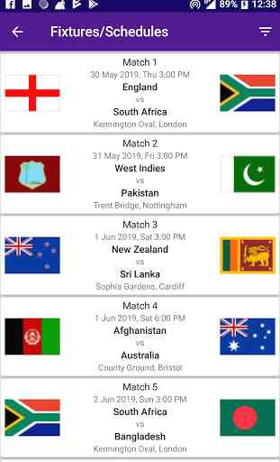 World Cup 2019 Schedule Time Table Score 2