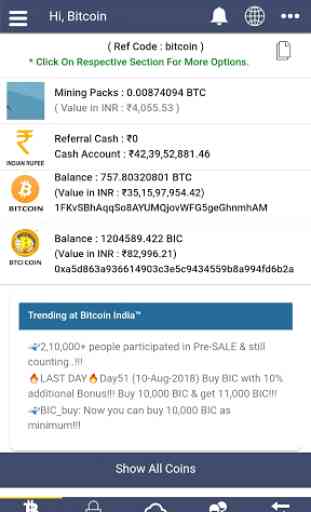 Bitcoin India Wallet & Exchange 2