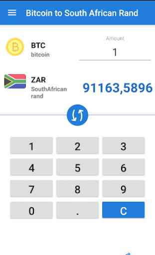Bitcoin South African Rand / BTC to ZAR Converter 1