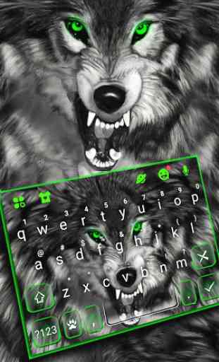 Thème de clavier Fierce Wolf Green 1