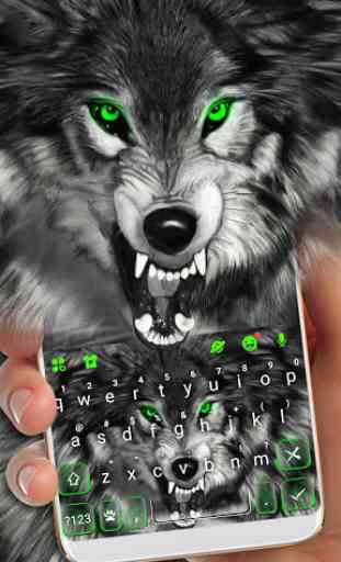 Thème de clavier Fierce Wolf Green 2