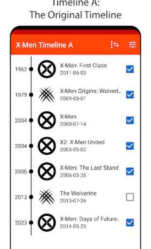 Timeline for X-Men Movies 3