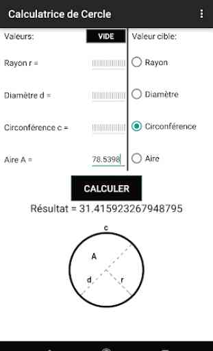 Calculatrice de Cercle 3