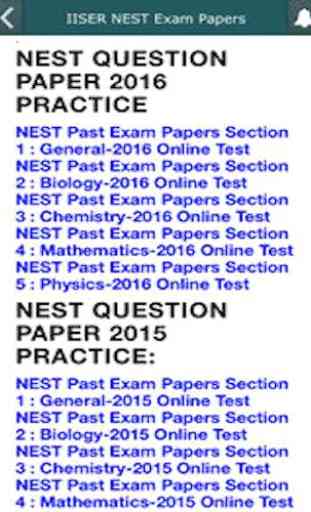 IISER NEST Exam Papers 2