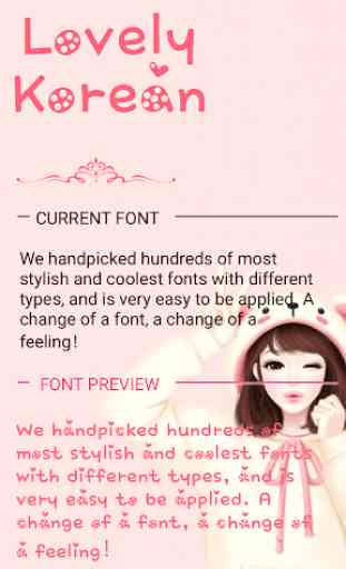 Lovely Korean Font for FlipFont , Cool Fonts Text 1
