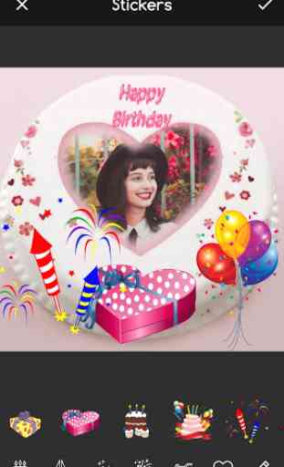 Pic on Birthday Cake with Name and Photo Maker 2