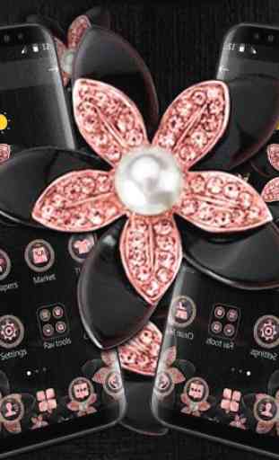 Pink Gold Flower Black Luxury Theme 3