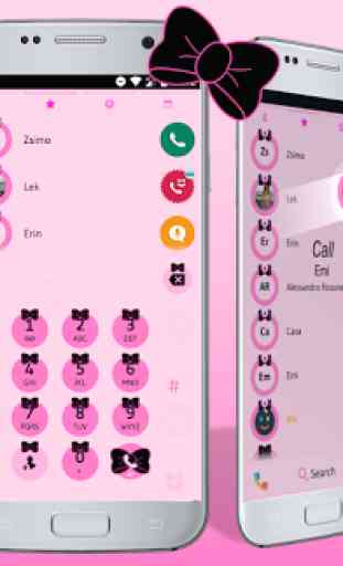 Ribbon Black Pink Contacts & Dialer Phone Theme 1