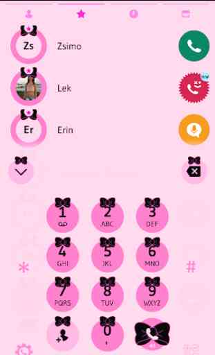 Ribbon Black Pink Contacts & Dialer Phone Theme 2