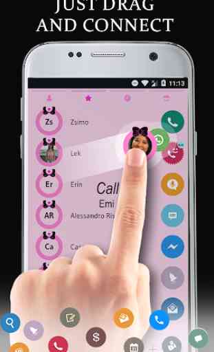 Ribbon Black Pink Contacts & Dialer Phone Theme 3