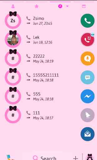 Ribbon Black Pink Contacts & Dialer Phone Theme 4