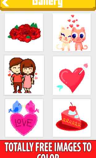 Valentines love color by number-Pixel art coloring 1