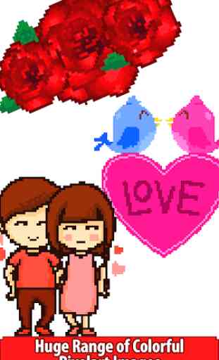 Valentines love color by number-Pixel art coloring 2