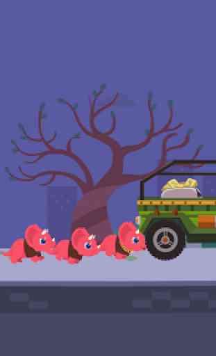 Voiture de police Dinosaures - Jeux pour enfants 1