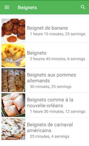 Beignets avec calories recettes en français. 1