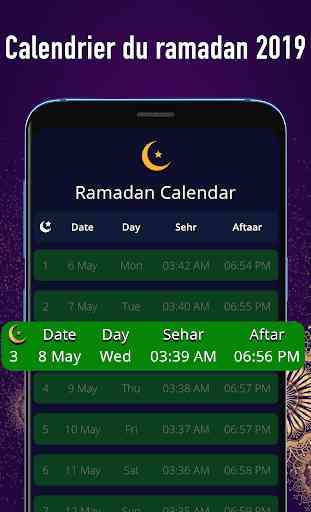 Calendrier du Ramadan 2019 2