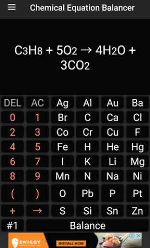 Chemistry Calculator - Chemical Equation Balancer 3