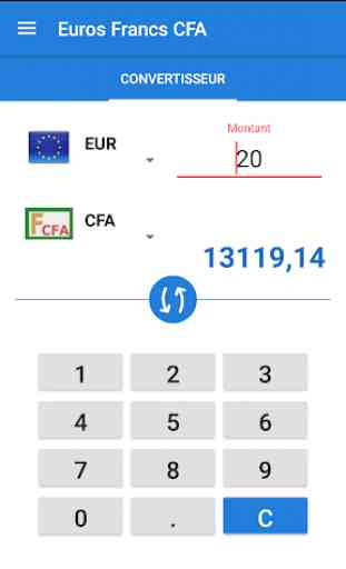 Convertisseur Francs CFA Euros 1