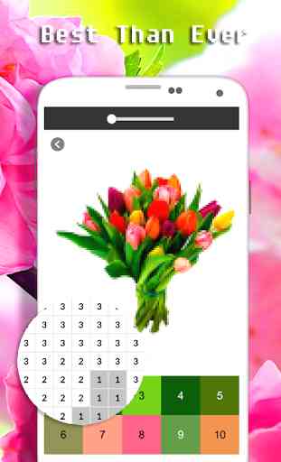 Couleur du bouquet de fleurs par nombre Pixel Art 2