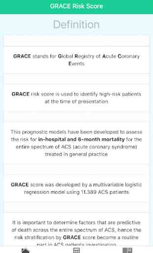 GRACE Risk Score for ACS: Mortality Risk Prognosis 1
