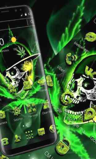 Green Weed Skull Theme 4