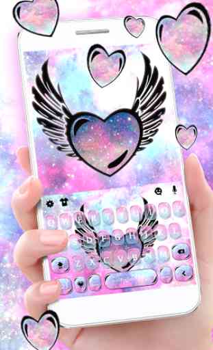 Nouveau thème de clavier Cute Galaxy Wings 1
