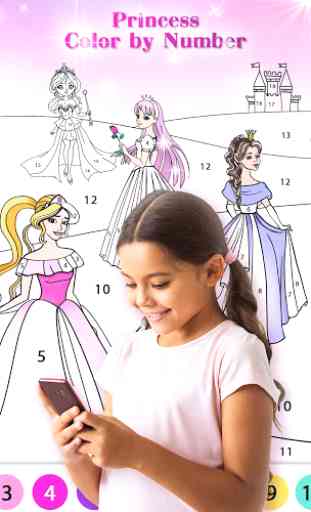 Princess Color by Number – Princess Coloring Book 1