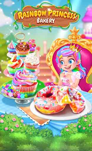 Rainbow Princess Bakery - Make Cupcake & Donut 1