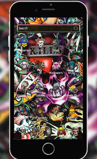 Rock Skull Graffiti Theme & Lock Screen & Call 2