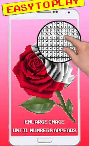 Roses Coloring By Number Pixel Art 4