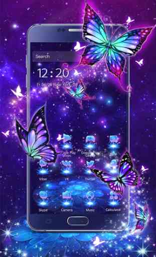 Thème papillon violet 3D 3