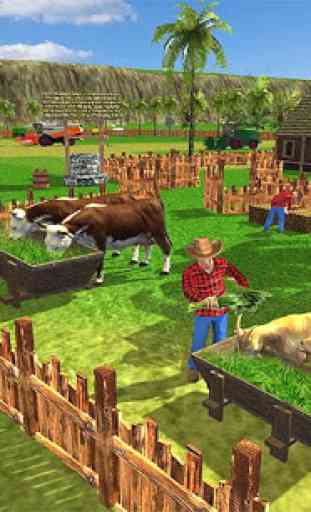 Tracteur agriculteur virtuel: jeu d'animaux de la 1