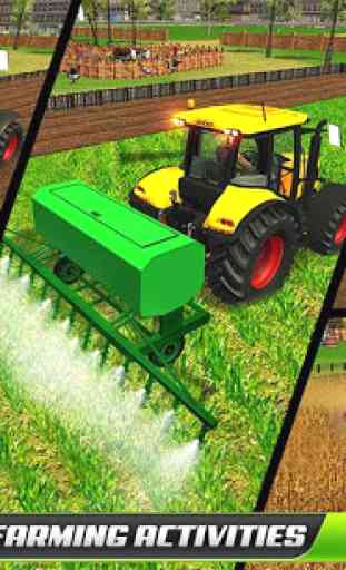 Tracteur agriculteur virtuel: jeu d'animaux de la 2