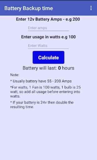 UPS Battery Backup Time Calculator 1