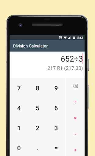 Calculatrice de division avec restes ou décimales 1