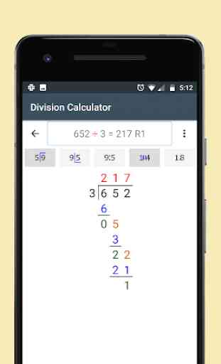 Calculatrice de division avec restes ou décimales 2