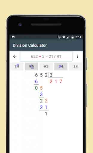 Calculatrice de division avec restes ou décimales 4