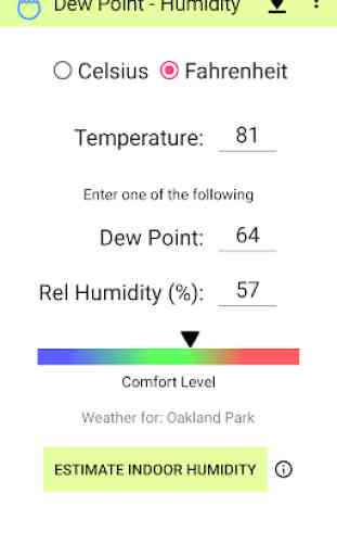 Dew Point - Humidity Calculator 1