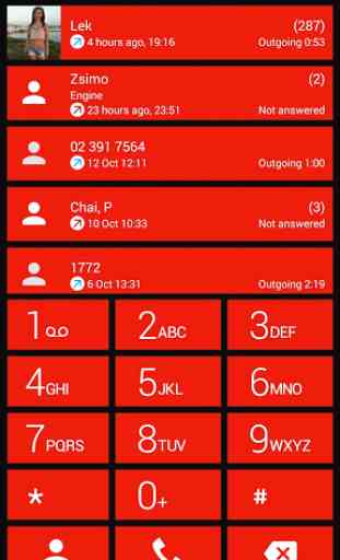 Dialer theme Cards Red 2
