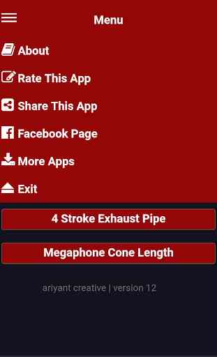 Four 4 Stroke Exhaust Pipe Calculator 4