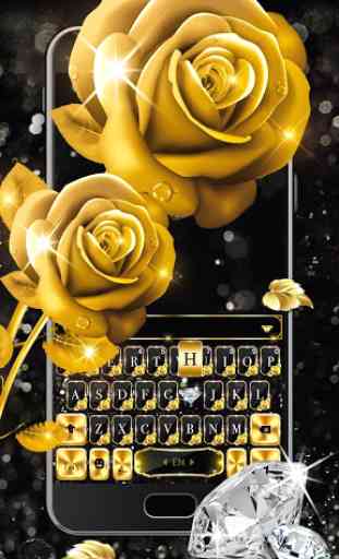 Nouveau thème de clavier Gold Rose Lux 1