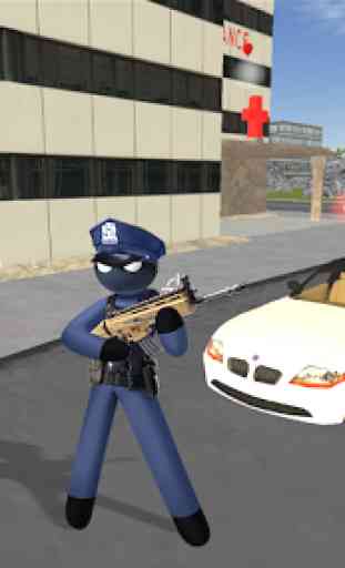 US Police Stickman Rope Hero mafia Gangster Crime 2