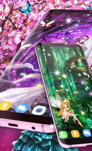 Forest fairy magical night live wallpaper 4