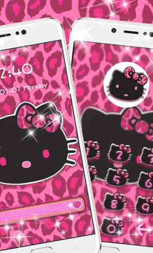 Kitty mignon thème chaton léopard rose 4