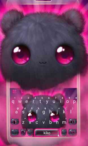 Nouveau thème de clavier Cute Fluffy Black Cat 1