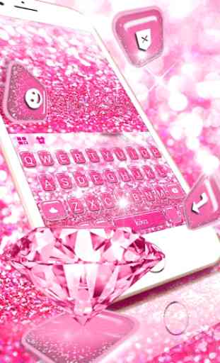 Nouveau thème de clavier Pink Sparkle Diamond 1